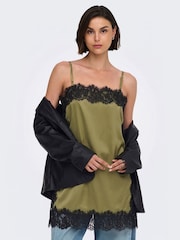 JDY Green Lace-Trim Cami Mini Dress - Image 5 of 8