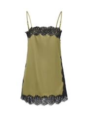 JDY Green Lace-Trim Cami Mini Dress - Image 7 of 8