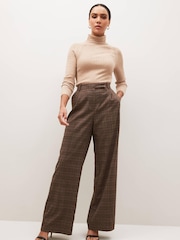 Brown Check Wide Leg Trousers - Image 3 of 7