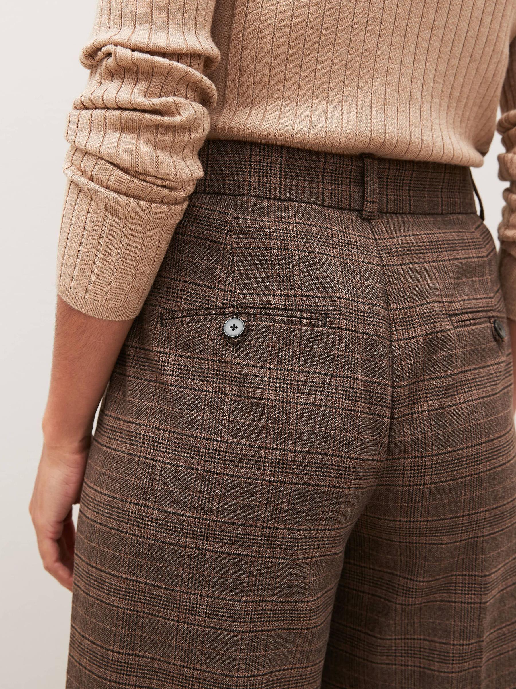 Buy Brown Check Wide Leg Trousers from Next Poland