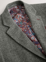 رمادي - تلبيس قياسي - سترة من مزيج الصوف بنمط خيوط نسيج متعاكسة موديل Nova Fides من Signature - صورة 8 من 12