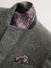 رمادي - تلبيس قياسي - سترة من مزيج الصوف بنمط خيوط نسيج متعاكسة موديل Nova Fides من Signature - صورة 9 من 12