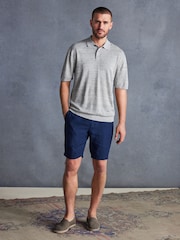 Navy Blue Signature Italian Leomaster 100% Linen Shorts - Image 1 of 9