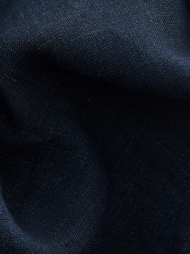 Navy Blue Signature Italian Leomaster 100% Linen Shorts - Image 9 of 9