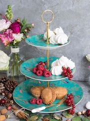 Portmeirion Green Sara Miller Cake Stand - Image 1 of 3