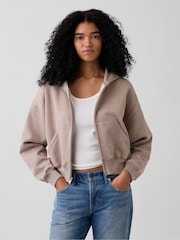 Gap Cool Brown VintageSoft Wedge Zip-up Hoodie - Image 2 of 6