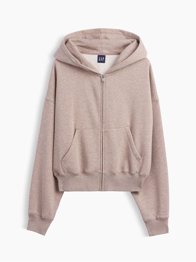 Gap Cool Brown VintageSoft Wedge Zip-up Hoodie - Image 6 of 6 Gap Cool Brown VintageSoft Wedge Zip-up Hoodie - Image 6 of 6