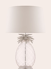 Laura Ashley Clear Pineapple Cut Glass Table Lamp with Shade - Image 3 of 4