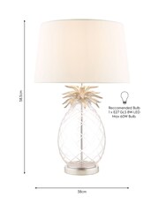 Laura Ashley Clear Pineapple Cut Glass Table Lamp with Shade - Image 4 of 4