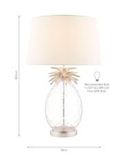 Laura Ashley Clear Pineapple Cut Glass Table Lamp with Shade - Image 4 of 4