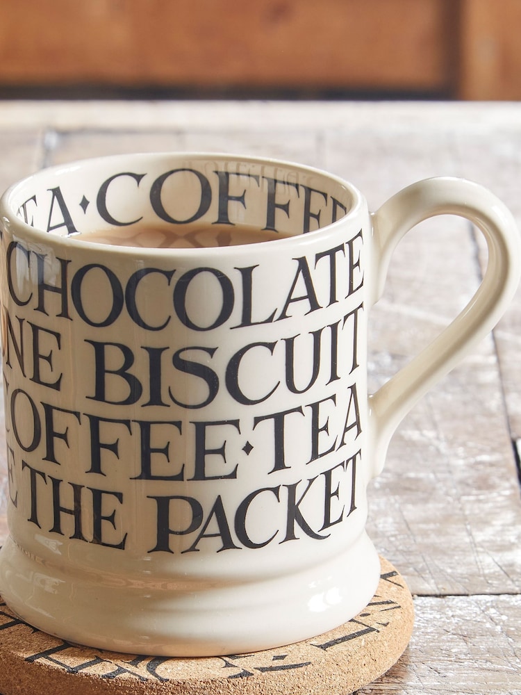 Emma Bridgewater Cream Black Toast Half Pint Mug - Image 1 of 4
