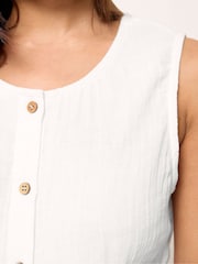 PixieGirl Petite White Cheescloth Top & Balloon Trousers Set - Image 4 of 6