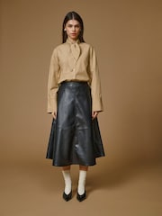 JDY Faux Leather A-Line Midi Skirt - Image 1 de 8