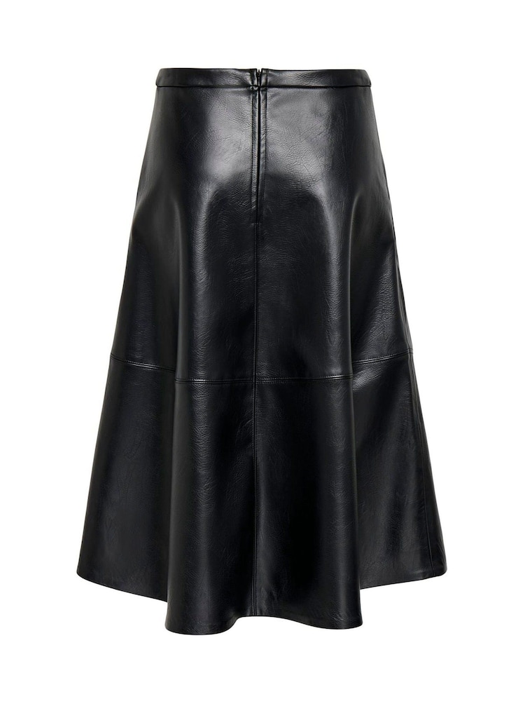 JDY Faux Leather A-Line Midi Skirt - Image 8 de 8