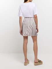 River Island Chain Print Mini White Skirt - Image 2 of 4
