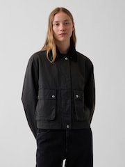 Gap Black Waxed Canvas Barn Jacket - Image 1 of 4