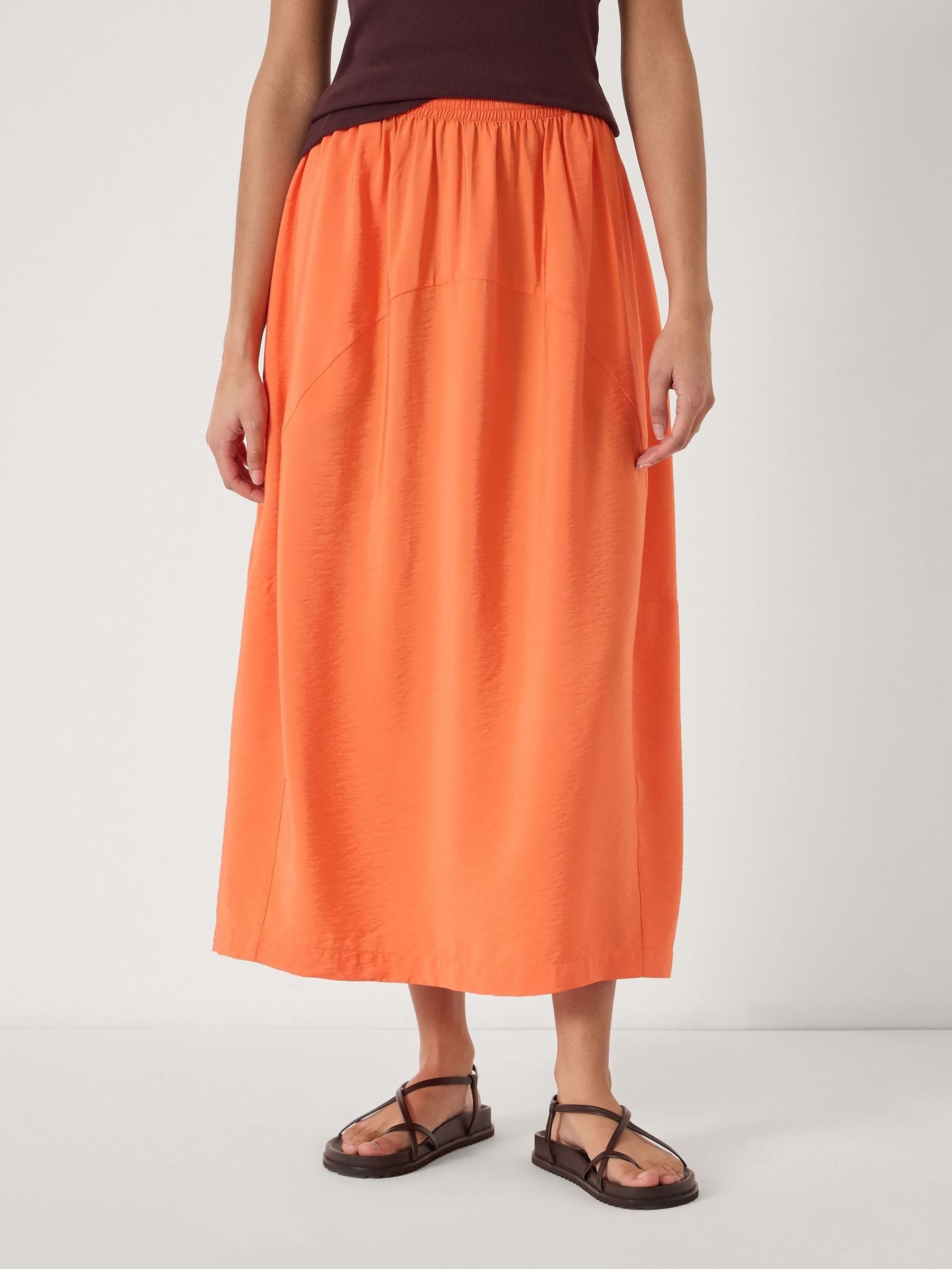 Buy Hush Orange Liddie Air Flow Barrel Midi Skirt from Next USA