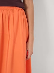 Hush Orange Liddie Air Flow Barrel Midi Skirt - Image 4 of 5