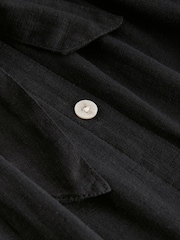 Black Linen Blend Midi Dress - Image 7 of 7