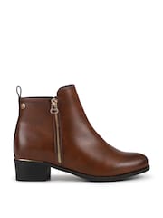 Pavers Brown Wide Fit Smart Zip Up Ankle Boots - Image 3 of 5