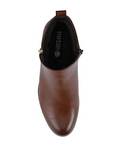 Pavers Brown Wide Fit Smart Zip Up Ankle Boots - Image 4 of 5