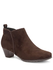 Pavers Brown Heeled Short Ankle Boots - Image 2 of 6