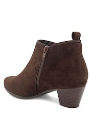 Pavers Brown Heeled Short Ankle Boots - Image 3 of 6
