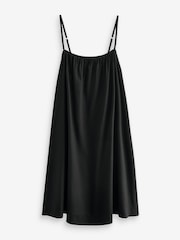 Black Mini Summer Dress With Linen - Image 6 of 7
