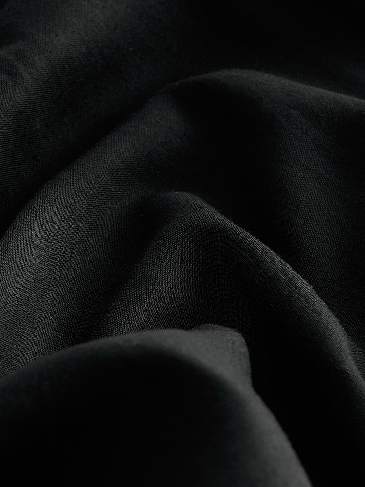Black Mini Summer Dress With Linen - Image 7 of 7