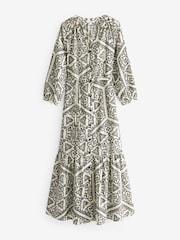 Schwarz/Weiß - Langarm-Kleid aus 100 % Baumwolle - Bild 7 von 8