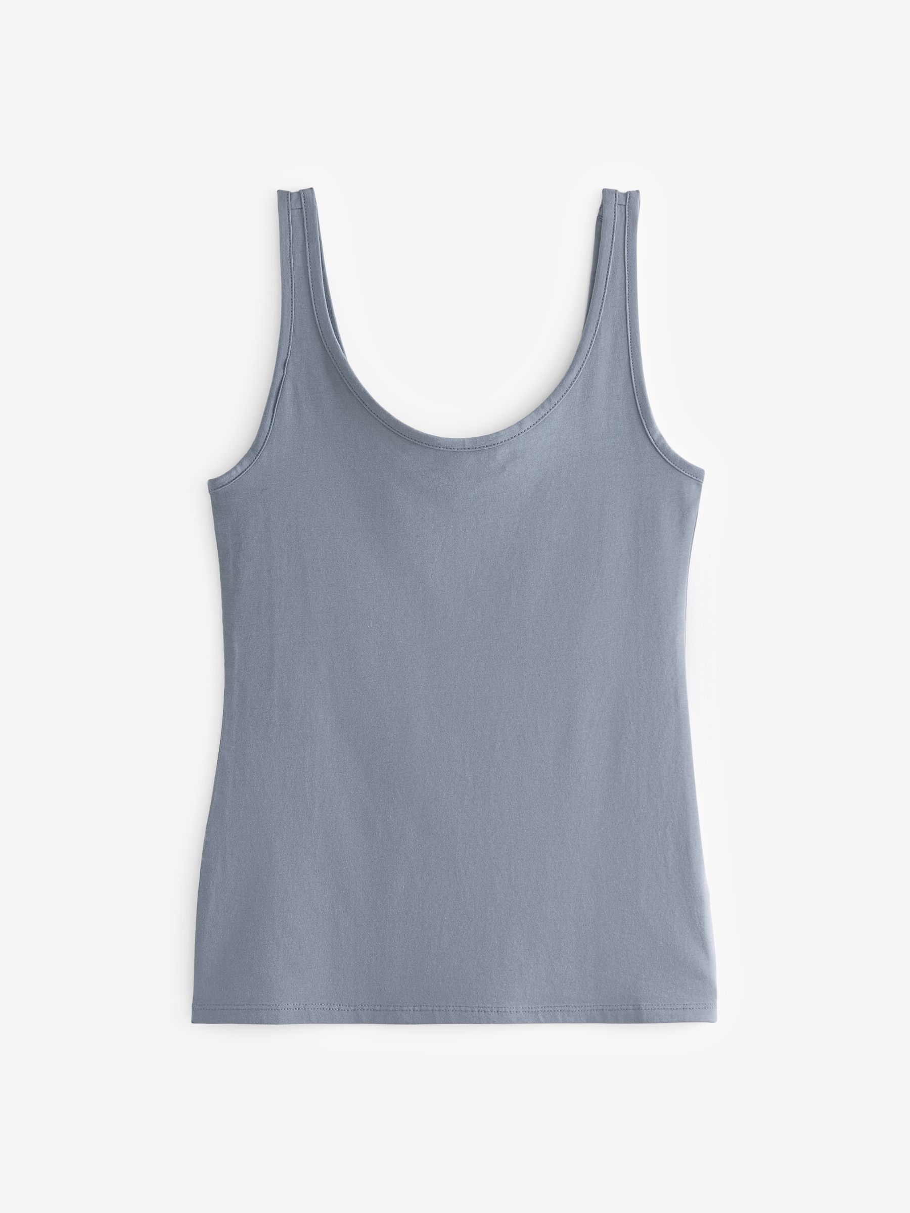 Thick Strap Low U Vest Grey