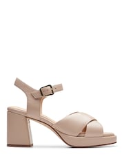 Clarks Natural Suede Ritzy 75 Rae Sandals - Image 1 of 6