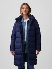 Blau - Gap Relaxed Midi Puffer Coat - Bild 1 von 4