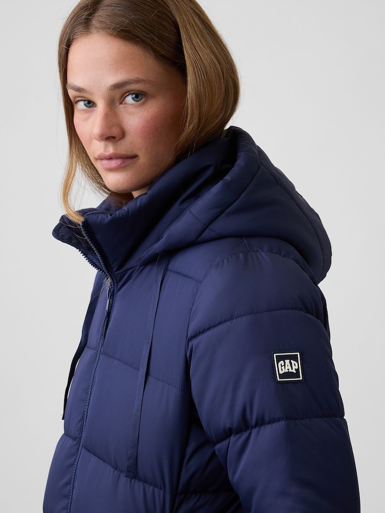 Blau - Gap Relaxed Midi Puffer Coat - Bild 4 von 4 Blau - Gap Relaxed Midi Puffer Coat - Bild 4 von 4