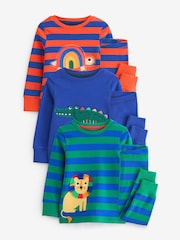 Pisane večbarvne Animal - 3 Pack mehek in prijeten na dotik Pižame (9mths-8yrs) - Slika 7 iz 12