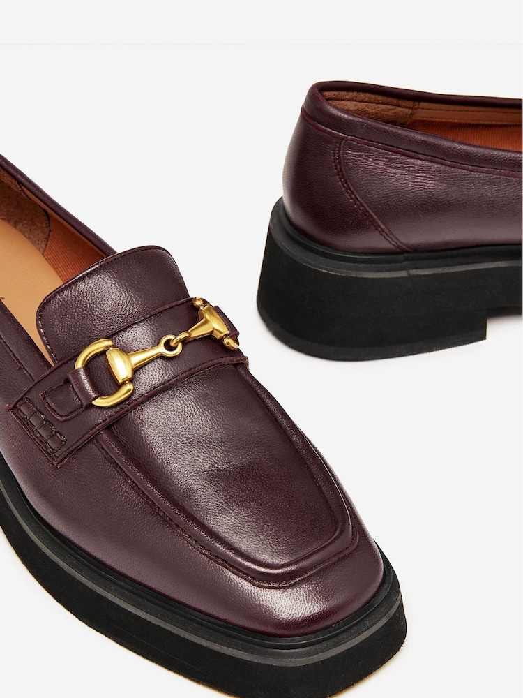 Joules Marnie Burgundy Red Chunky Loafers - Image 5 of 5