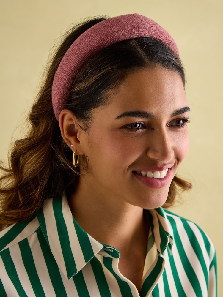 Joules Tessie Pink Tweed Headband - Image 2 of 6