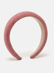 Joules Tessie Pink Tweed Headband - Image 3 of 6