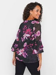 M&Co Black Flute Sleeve Blouse - Image 3 of 4