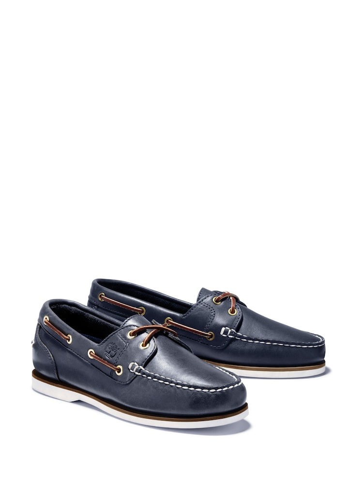Timberland Blue Classic 2 Eye Boat Shoes - Image 4 of 10