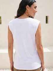 Roman White Cotton Lace Cut Out Detail Top - Image 3 of 4
