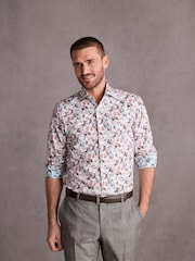 Pink Floral Signature Made With Italian Fabric Printed Shirt - Image 1 of 8