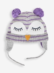 JoJo Maman Bébé Grey Girls' Owl Hat - Image 1 of 2