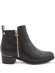 Pavers Black Wide Fit Smart Zip Up Ankle Boots - Image 4 of 6