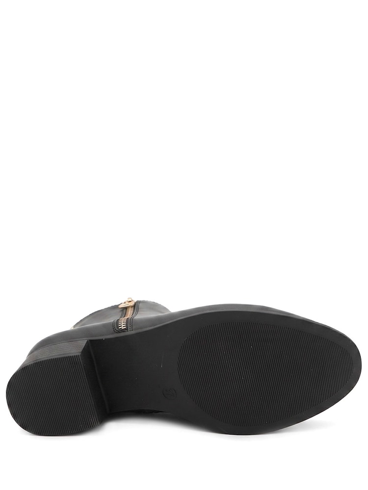 Pavers Black Wide Fit Smart Zip Up Ankle Boots - Image 6 of 6