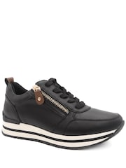 Negru - Pavers Zip-Up Laced Trainers - Imaginea 4 din 6