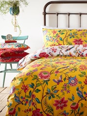 furn. Yellow Pomelo Tropical Floral Reversible Duvet Cover and Pillowcase Set - Image 1 of 3