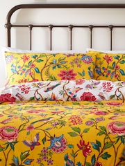 furn. Yellow Pomelo Tropical Floral Reversible Duvet Cover and Pillowcase Set - Image 3 of 3