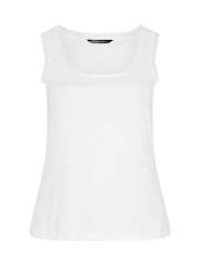 Yours Curve White Lace Trim Vest Top - Image 5 of 5