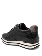 Negru - Pantofi sport Pavers Extra lat cu fermoar & șiret și talpă cu amortizare - Imaginea 4 din 6